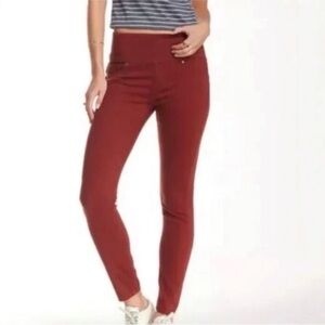 SPANX Burnt Red/Brick Denim Leggings Size M